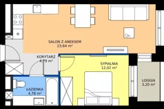 2 pokoje, mieszkanie 45,23 m², piętro 1, oferta nr A9, FUTURO etap I, Rzeszów, Staroniwa, al. Batalionów Chłopskich