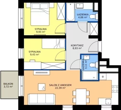3 pokoje, mieszkanie 57,85 m², piętro 2, oferta nr A20, FUTURO etap I, Rzeszów, Staroniwa, al. Batalionów Chłopskich