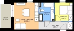 2 pokoje, mieszkanie 34,66 m², piętro 5, oferta nr B59, FUTURO etap I, Rzeszów, Staroniwa, al. Batalionów Chłopskich