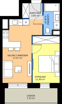 2 pokoje, mieszkanie 35,97 m², parter, oferta nr B7, FUTURO etap I, Rzeszów, Staroniwa, al. Batalionów Chłopskich