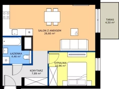 2 pokoje, mieszkanie 49,91 m², piętro 5, oferta nr 57, Bluszcz Apartamenty II, Kraków, Podgórze,  ul. Goszczyńskiego