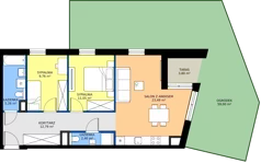3 pokoje, mieszkanie 64,81 m², piętro 1, oferta nr 7, Bluszcz Apartamenty II, Kraków, Podgórze,  ul. Goszczyńskiego