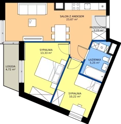 3 pokoje, mieszkanie 54,70 m², piętro 1, oferta nr 29, Bluszcz Apartamenty II, Kraków, Podgórze,  ul. Goszczyńskiego