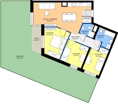 4 pokoje, mieszkanie 69,85 m², parter, oferta nr 24, Bluszcz Apartamenty II, Kraków, Podgórze,  ul. Goszczyńskiego