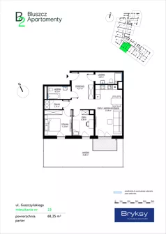 3 pokoje, mieszkanie 66,75 m², piętro 1, oferta nr 27, Bluszcz Apartamenty II, Kraków, Podgórze,  ul. Goszczyńskiego