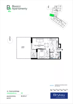 2 pokoje, mieszkanie 38,53 m², piętro 1, oferta nr 32, Bluszcz Apartamenty II, Kraków, Podgórze,  ul. Goszczyńskiego