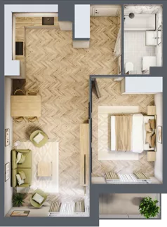 2 pokoje, mieszkanie 47,56 m², piętro 2, oferta nr M13, Nova Tymotkowa, Kraków, Dębniki, Ruczaj, ul. Tymotkowa / Kolista