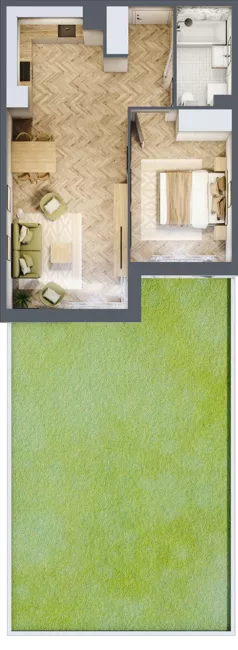2 pokoje, mieszkanie 47,39 m², parter, oferta nr M3, Nova Tymotkowa, Kraków, Dębniki, Ruczaj, ul. Tymotkowa / Kolista