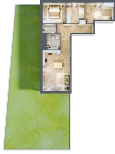 4 pokoje, mieszkanie 72,99 m², parter, oferta nr M5, Nova Tymotkowa, Kraków, Dębniki, Ruczaj, ul. Tymotkowa / Kolista