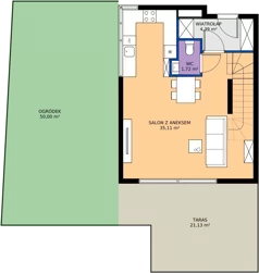 4 pokoje, mieszkanie 123,61 m², parter, oferta nr 41C / 1, Jurajska Park, Kraków, Prądnik Biały, ul. Jurajska