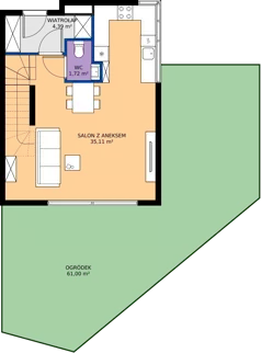 4 pokoje, mieszkanie 123,61 m², parter, oferta nr 41 / 1, Jurajska Park, Kraków, Prądnik Biały, ul. Jurajska