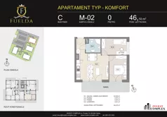 3 pokoje, mieszkanie 46,10 m², parter, oferta nr C/M02, Fuelda, Poznań, Naramowice, Naramowice, ul. Maków Polnych 9