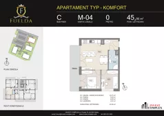 3 pokoje, mieszkanie 45,96 m², parter, oferta nr C/M04, Fuelda, Poznań, Naramowice, Naramowice, ul. Maków Polnych 9