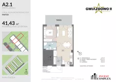 2 pokoje, mieszkanie 41,43 m², parter, oferta nr A2.1, Osiedle Gwiazdowo II, Kostrzyn, Gwiazdowo, ul. Półwiejska