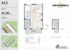 3 pokoje, mieszkanie 45,25 m², piętro 1, oferta nr A2.2, Osiedle Gwiazdowo II, Kostrzyn, Gwiazdowo, ul. Półwiejska