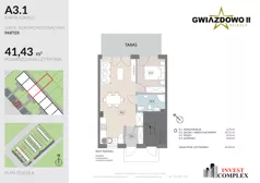 2 pokoje, mieszkanie 41,43 m², parter, oferta nr A3.1, Osiedle Gwiazdowo II, Kostrzyn, Gwiazdowo, ul. Półwiejska