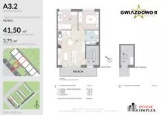 3 pokoje, mieszkanie 45,25 m², piętro 1, oferta nr A3.2, Osiedle Gwiazdowo II, Kostrzyn, Gwiazdowo, ul. Półwiejska
