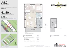 3 pokoje, mieszkanie 45,25 m², piętro 1, oferta nr A5.2, Osiedle Gwiazdowo II, Kostrzyn, Gwiazdowo, ul. Półwiejska