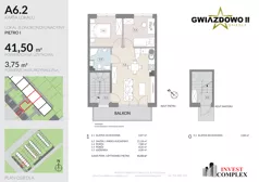 3 pokoje, mieszkanie 45,25 m², piętro 1, oferta nr A6.2, Osiedle Gwiazdowo II, Kostrzyn, Gwiazdowo, ul. Półwiejska