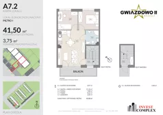 3 pokoje, mieszkanie 45,25 m², piętro 1, oferta nr A7.2, Osiedle Gwiazdowo II, Kostrzyn, Gwiazdowo, ul. Półwiejska