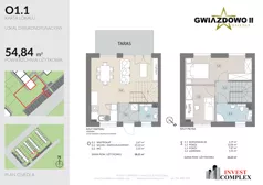 3 pokoje, mieszkanie 54,84 m², parter, oferta nr O1.1, Osiedle Gwiazdowo II, Kostrzyn, Gwiazdowo, ul. Półwiejska