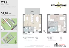 3 pokoje, mieszkanie 54,84 m², parter, oferta nr O3.2, Osiedle Gwiazdowo II, Kostrzyn, Gwiazdowo, ul. Półwiejska
