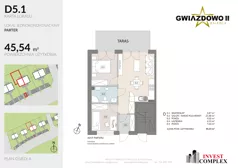 3 pokoje, mieszkanie 45,39 m², parter, oferta nr D5.1, Osiedle Gwiazdowo II, Kostrzyn, Gwiazdowo, ul. Półwiejska
