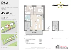 3 pokoje, mieszkanie 49,66 m², piętro 1, oferta nr D6.2, Osiedle Gwiazdowo II, Kostrzyn, Gwiazdowo, ul. Półwiejska