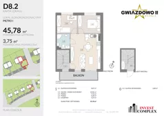 3 pokoje, mieszkanie 49,66 m², piętro 1, oferta nr D8.2, Osiedle Gwiazdowo II, Kostrzyn, Gwiazdowo, ul. Półwiejska