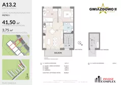 3 pokoje, mieszkanie 45,29 m², piętro 1, oferta nr A13.2, Osiedle Gwiazdowo II, Kostrzyn, Gwiazdowo, ul. Półwiejska