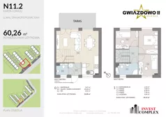 4 pokoje, mieszkanie 60,35 m², parter, oferta nr N11.2, Osiedle Gwiazdowo II, Kostrzyn, Gwiazdowo, ul. Półwiejska