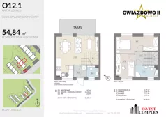 3 pokoje, mieszkanie 54,95 m², parter, oferta nr O12.1, Osiedle Gwiazdowo II, Kostrzyn, Gwiazdowo, ul. Półwiejska
