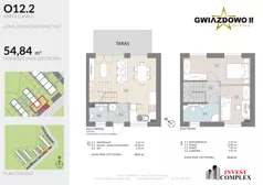3 pokoje, mieszkanie 54,95 m², parter, oferta nr O12.2, Osiedle Gwiazdowo II, Kostrzyn, Gwiazdowo, ul. Półwiejska