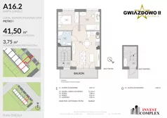 3 pokoje, mieszkanie 45,29 m², piętro 1, oferta nr A16.2, Osiedle Gwiazdowo II, Kostrzyn, Gwiazdowo, ul. Półwiejska