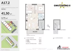 3 pokoje, mieszkanie 45,29 m², piętro 1, oferta nr A17.2, Osiedle Gwiazdowo II, Kostrzyn, Gwiazdowo, ul. Półwiejska
