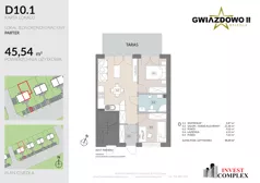 3 pokoje, mieszkanie 45,39 m², parter, oferta nr D10.1, Osiedle Gwiazdowo II, Kostrzyn, Gwiazdowo, ul. Półwiejska