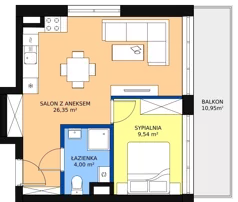 2 pokoje, mieszkanie 39,57 m², piętro 1, oferta nr B1/M06, Fuelda, Poznań, Naramowice, Naramowice, ul. Maków Polnych 9