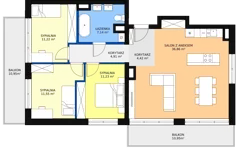 4 pokoje, mieszkanie 87,33 m², piętro 3, oferta nr B1/M16, Fuelda, Poznań, Naramowice, Naramowice, ul. Maków Polnych 9