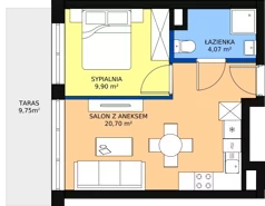 2 pokoje, mieszkanie 34,67 m², parter, oferta nr B2/M03, Fuelda, Poznań, Naramowice, Naramowice, ul. Maków Polnych 9