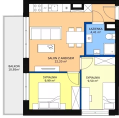3 pokoje, mieszkanie 46,10 m², piętro 1, oferta nr C/M07, Fuelda, Poznań, Naramowice, Naramowice, ul. Maków Polnych 9