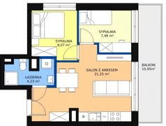 3 pokoje, mieszkanie 41,03 m², piętro 2, oferta nr C/M11, Fuelda, Poznań, Naramowice, Naramowice, ul. Maków Polnych 9