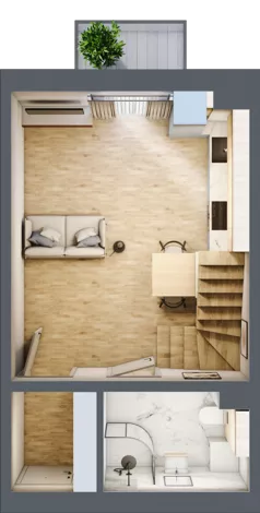 2 pokoje, apartament 43,77 m², piętro 1, oferta nr JASTRZEBIA.GORA.M3, Porto Mare, Mechelinki, ul. Zatokowa