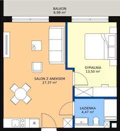2 pokoje, mieszkanie 45,41 m², piętro 2, oferta nr 2.3, Anchoria Holiday, Mechelinki, ul. Wielopole 36