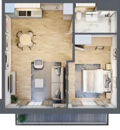 2 pokoje, apartament inwestycyjny 44,78 m², piętro 2, oferta nr B_2_4, Anchoria Holiday, Mechelinki, ul. Wielopole 36