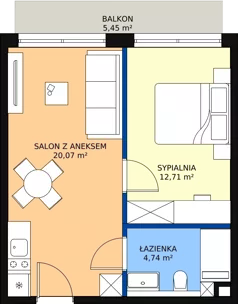 2 pokoje, mieszkanie 37,59 m², piętro 2, oferta nr 2.9, Anchoria Holiday, Mechelinki, ul. Wielopole 36