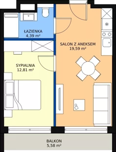 2 pokoje, mieszkanie 36,83 m², piętro 3, oferta nr 3.6, Anchoria Holiday, Mechelinki, ul. Wielopole 36