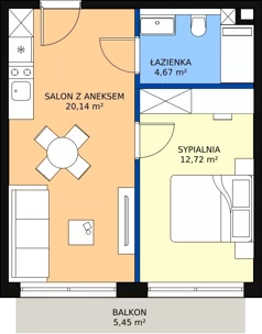 2 pokoje, mieszkanie 37,59 m², piętro 3, oferta nr 3.8, Anchoria Holiday, Mechelinki, ul. Wielopole 36