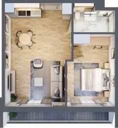 2 pokoje, apartament inwestycyjny 44,78 m², piętro 1, oferta nr B_1_3, Anchoria Holiday, Mechelinki, ul. Wielopole 36