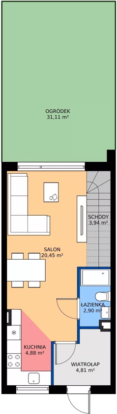 3 pokoje, mieszkanie 69,37 m², parter, oferta nr A14.M2, Libre Park - etap II, Kosakowo, ul. Pistacjowa 5