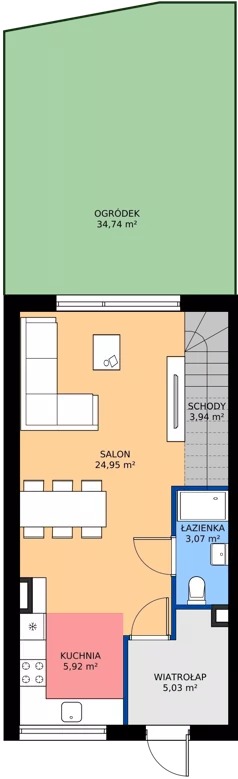 4 pokoje, mieszkanie 80,71 m², parter, oferta nr B15.M1, Libre Park - etap II, Kosakowo, ul. Pistacjowa 5